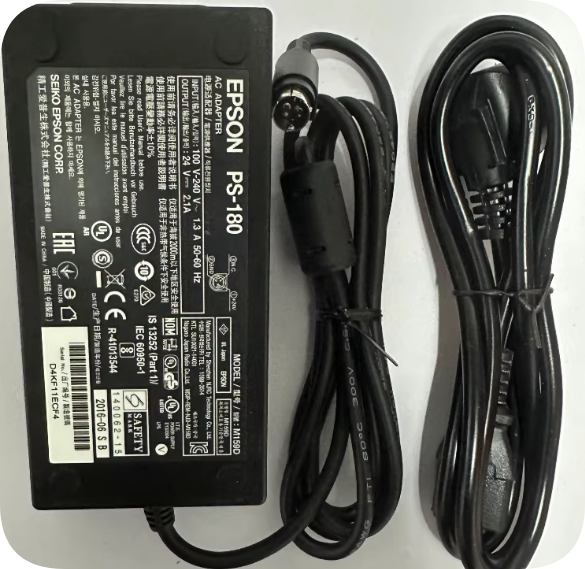 *Brand NEW*Epson PS-180 M159E/D/B 24V 2.1A three-pin printer power adapter three-pin 3-pin plug